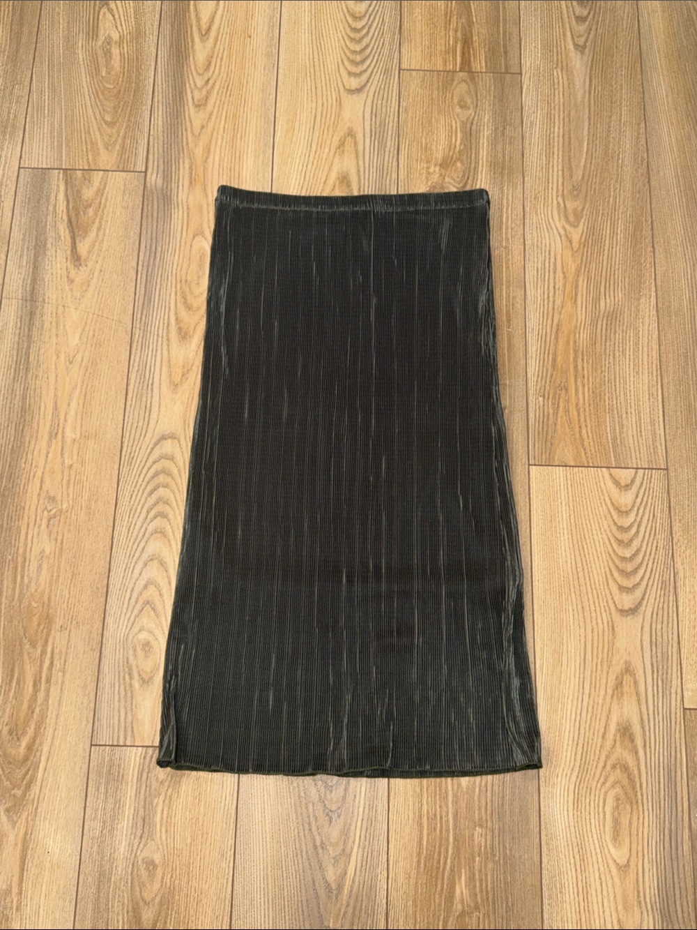 J Crew Factory Olive Green Plisses Midi Skirt